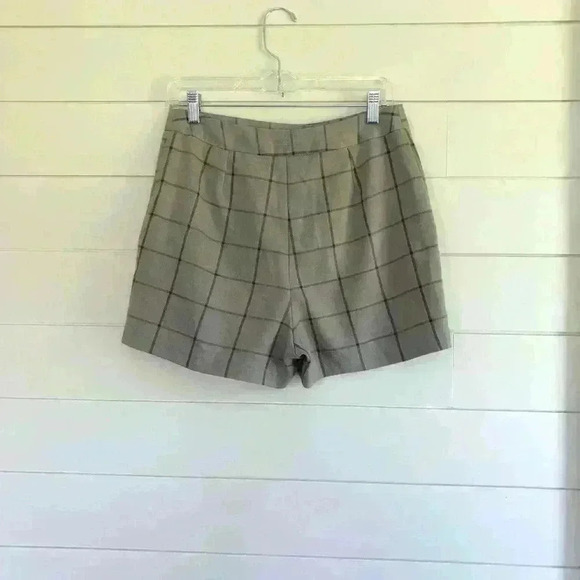 ASOS High Waist Gray Windowpane Shorts Size 6 - Picture 5 of 9